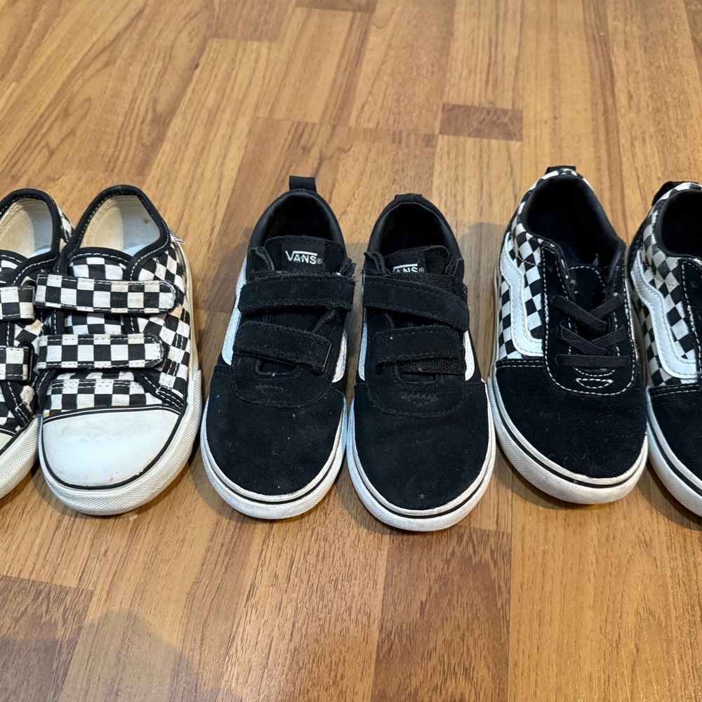 Vans Kids Black and White Sneakers Trio
